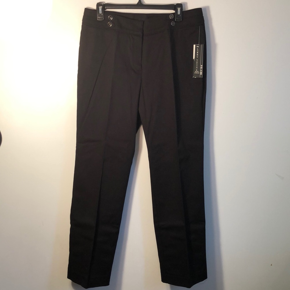 ❤️ NWT Larry Levine Petite Stretch Black Pants 12P